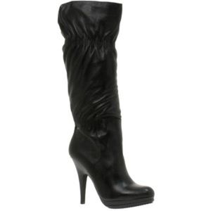 Michael Korn Black Leather Webster Boots Size 8